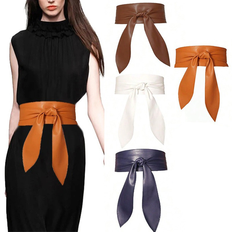 Ceinture large pour femmes, élégante, ornée d'un nœud, ceinture de taille polyvalente, ceinture corset tendance pour décorer les robes de femmes.