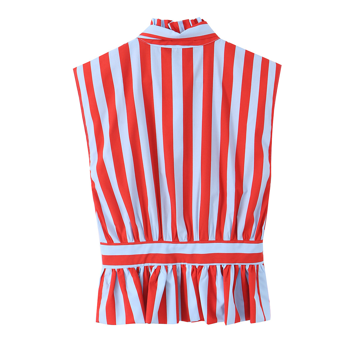 Chemisier Femme 2026 Nouvelle Collection Printemps-Été – Chemise Rayée Sans Manches à Nœud Papillon pour Femme – Style Décontracté Chic et Original – Marque de Chemisiers Féminins