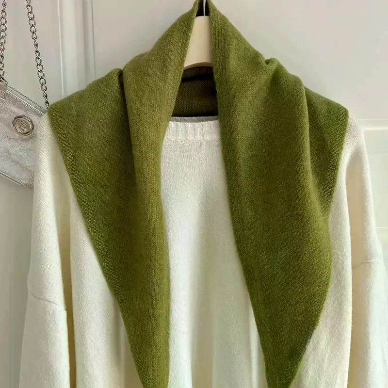 Écharpe triangulaire tricotée en laine pour femmes de Style coréen, foulard chaud multifonctionnel pour la mode et le Style