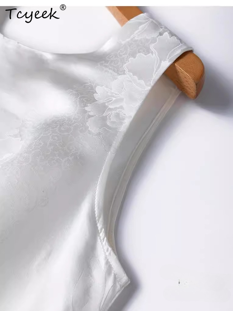 Robe en soie véritable 100% Tcyeek Heavyweight 35MM pour femme, élégante, vêtements d'été, robe de soirée, Vestidos Mujer