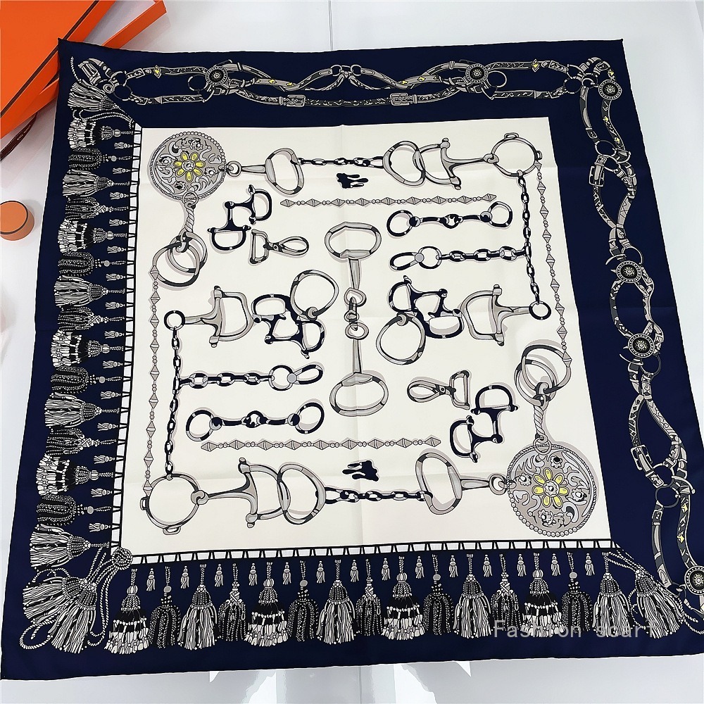 Écharpe polyvalente Premium 90cm, dernière conception, frange Horsehoof, garniture roulée à la main, accessoire châle formel pour femmes, vente en gros