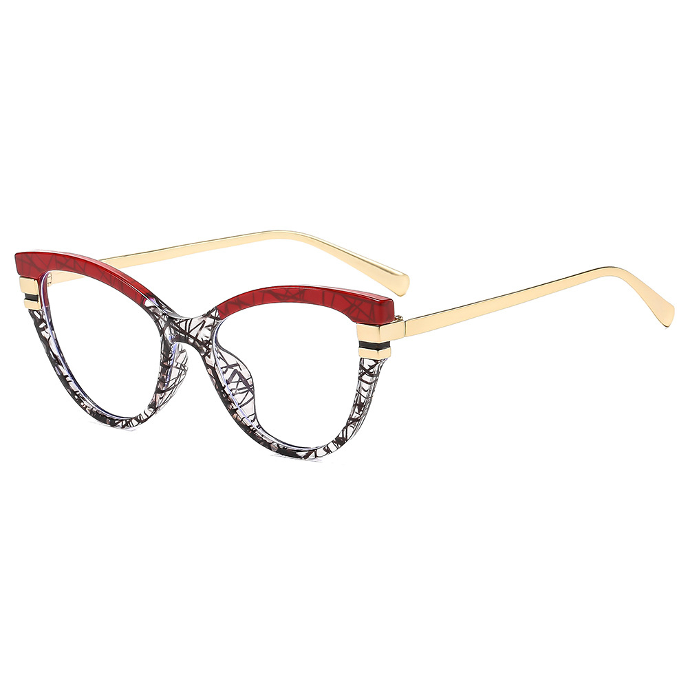 Marque Design oeil de chat imprimé Floral cadre hypermétropie lunettes photochromique Anti lumière bleue ordinateur femmes lunettes de lecture 0 + 1 + 1.5