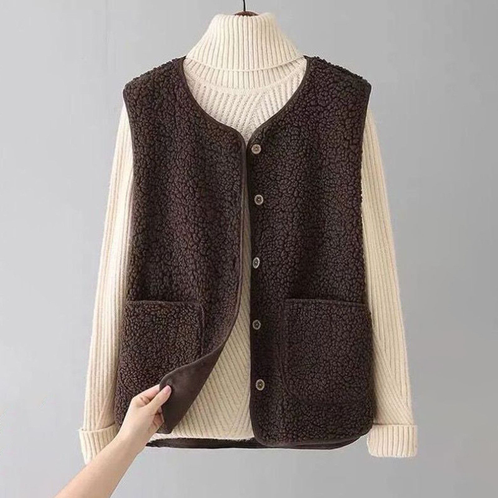 Teddy Smile GlaFiber Jacket for Women, Plain Plush GlaShort Jacket, Smile GlaAutumn, Outwear