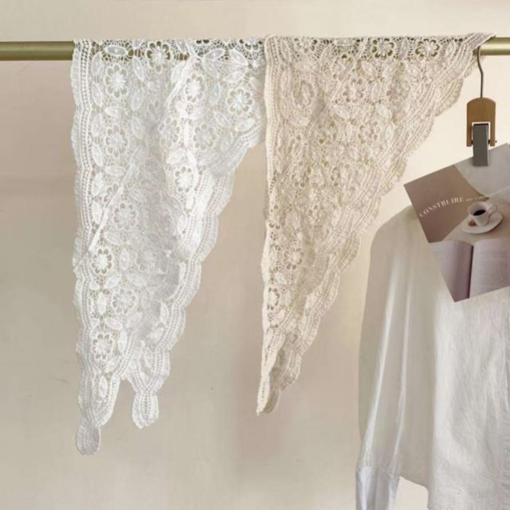 Écharpe triangulaire en coton tricoté printemps-été, à porter en superposition, serviette de taille, style artistique rural, jupe mi-longue, accessoire de tête pour femme