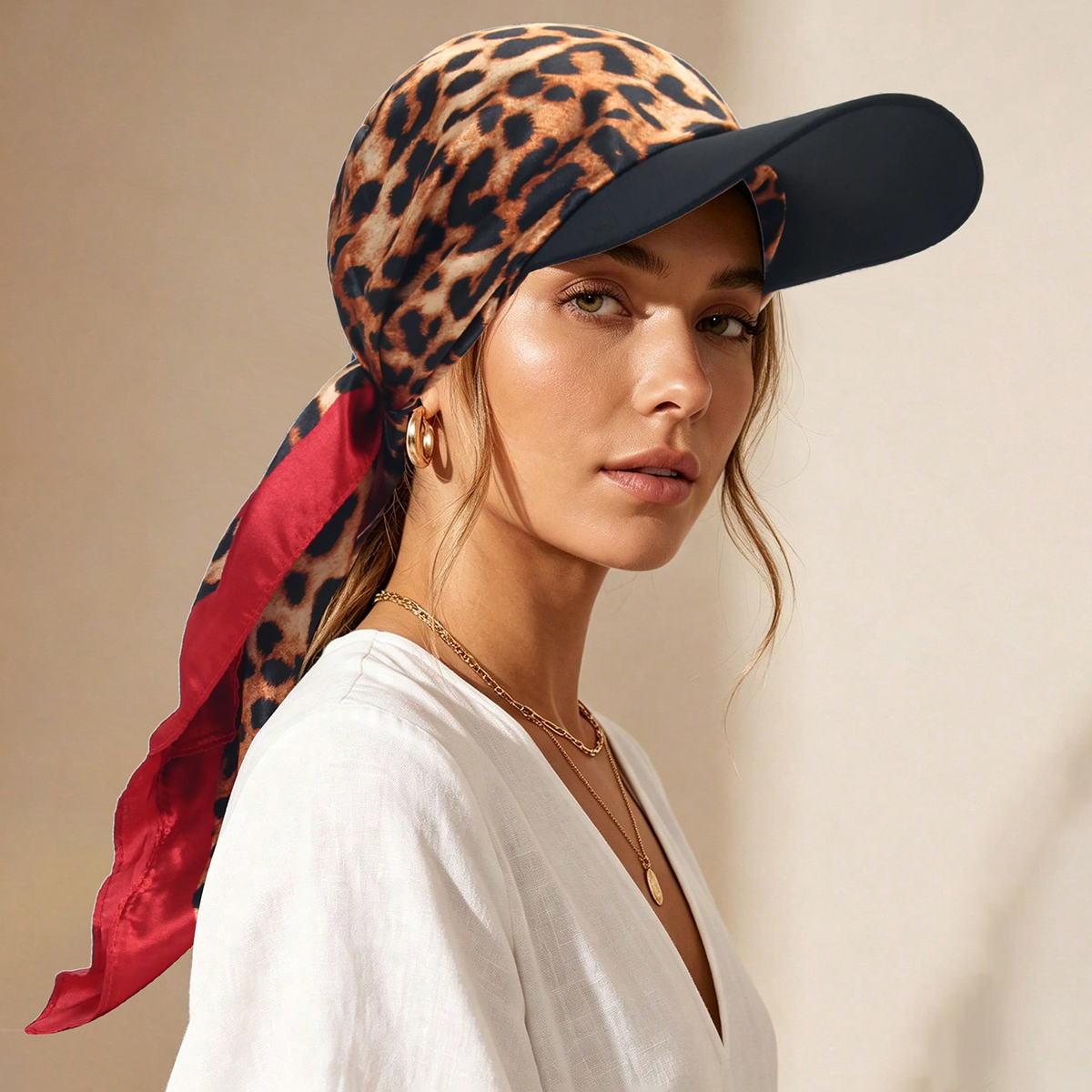 Hijab musulman pour femme, foulard à bords à nouer soi-même, chapeau de soleil, bonnet de chimiothérapie, protection solaire, idéal pour la plage et les vacances
