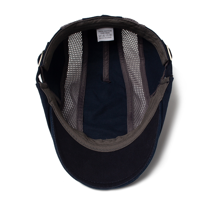 Casquette en maille béret pour hommes mode lettre étiquette bérets été coton respirant pare-soleil femmes décontracté bec de canard chapeau réglable