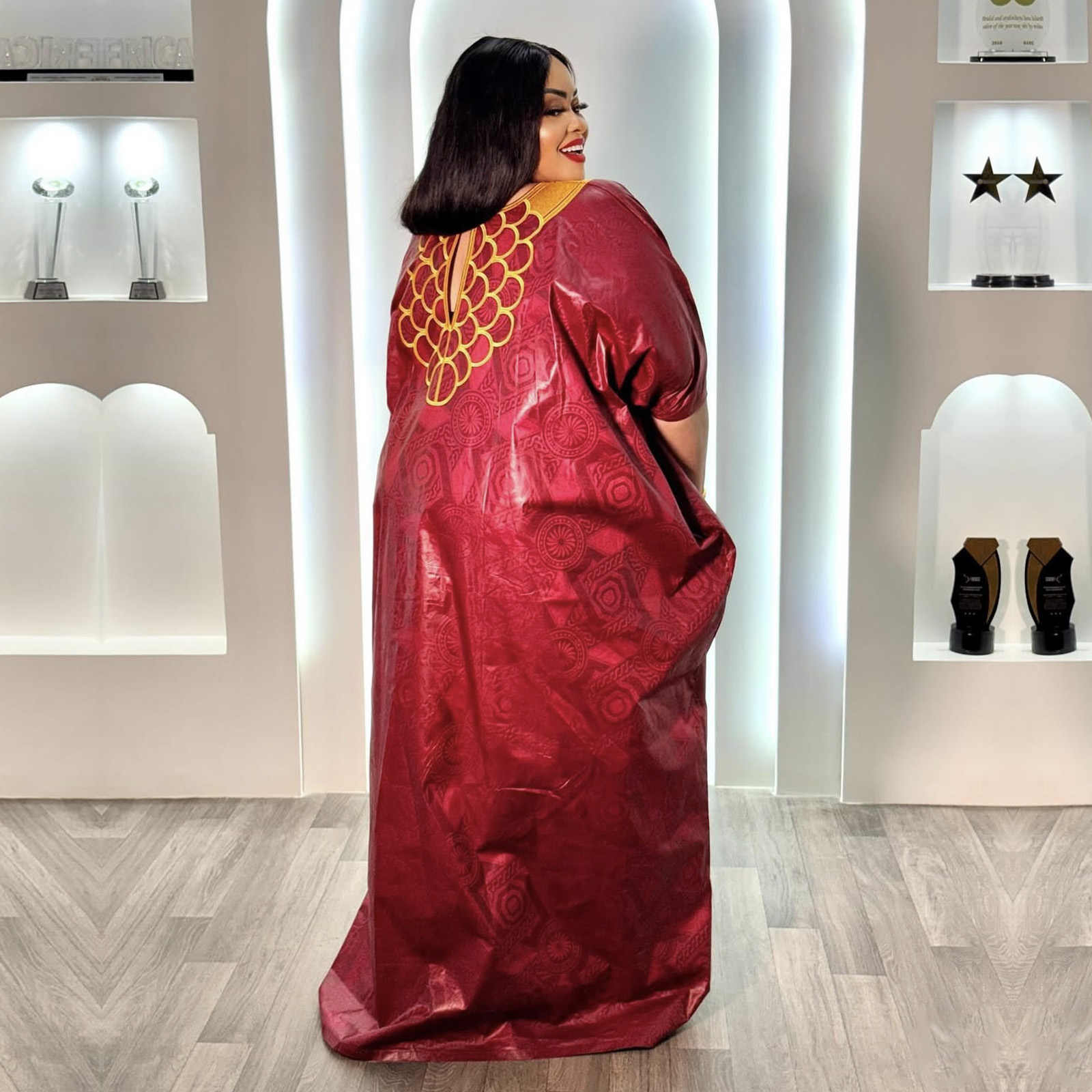 Tenue africaine pour femmes Abaya broderie grande taille robe d'église de fête élégante