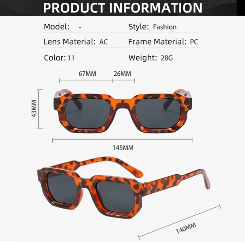 Lunettes de soleil rectangulaires pour hommes et femmes, lunettes de soleil tendance, design de marque de luxe, protection UV400, lunettes de soleil carrées pour femmes