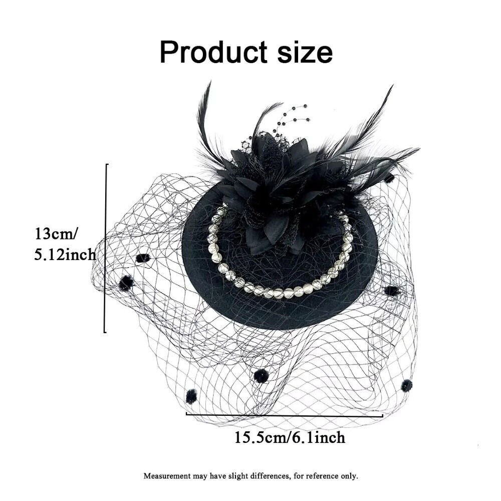 Nouveau chapeau de mariée élégant, chapeau vintage en maille, chapeau de voile de mariée à fleurs en perles, tempérament, pour femmes