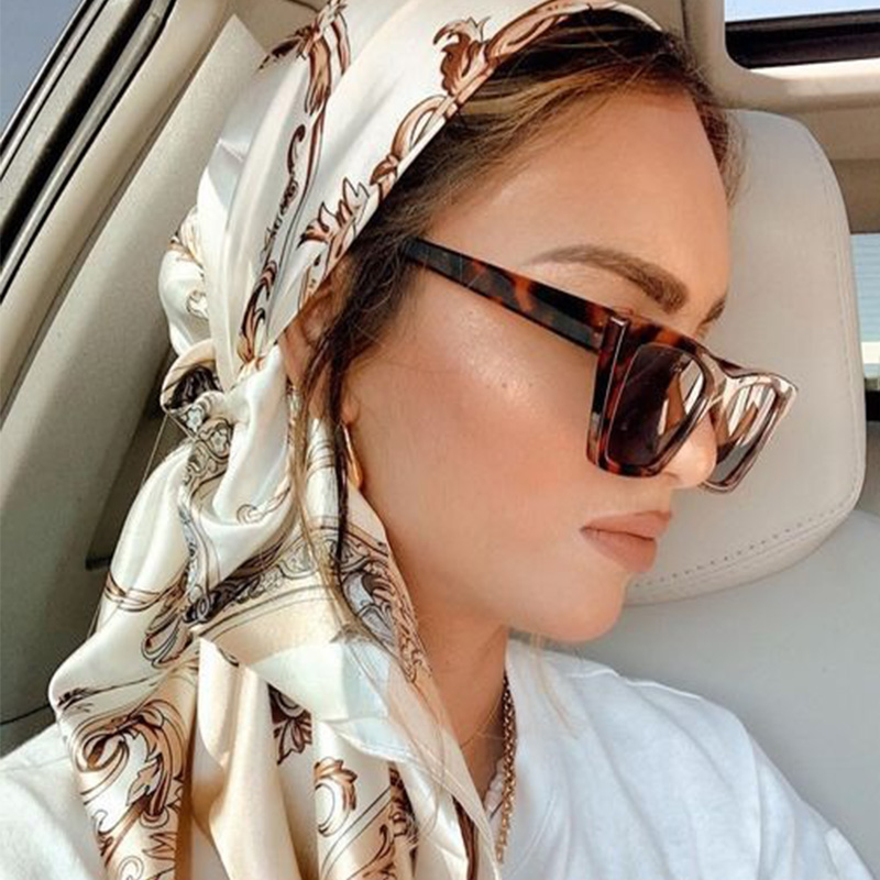 Foulard en satin pour femmes, 90x90cm, pour la tête, accessoire de luxe, pour la présidence, SJ02