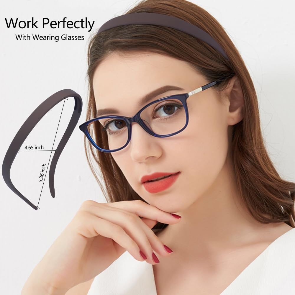 Serre-têtes pour porteurs de lunettes, sans pression, anti-mal de tête, confortables, avec dents antidérapantes, pour femmes et filles