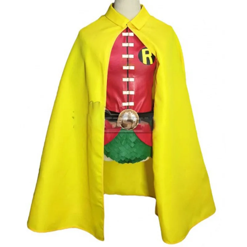 Robin film garçon merveille Cosplay Costume jaune cape vert sous-vêtements déguisement Halloween Cosplay Robin vêtements