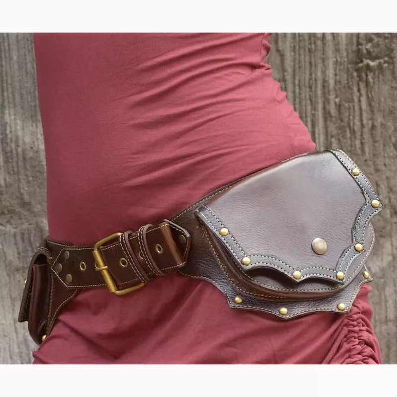 Sac de ceinture utilitaire en cuir PU pour femmes, Steampunk médiéval, sac banane de poche, chevalier Viking Cosplay, sac de hanche Vintage, accessoires de Festival