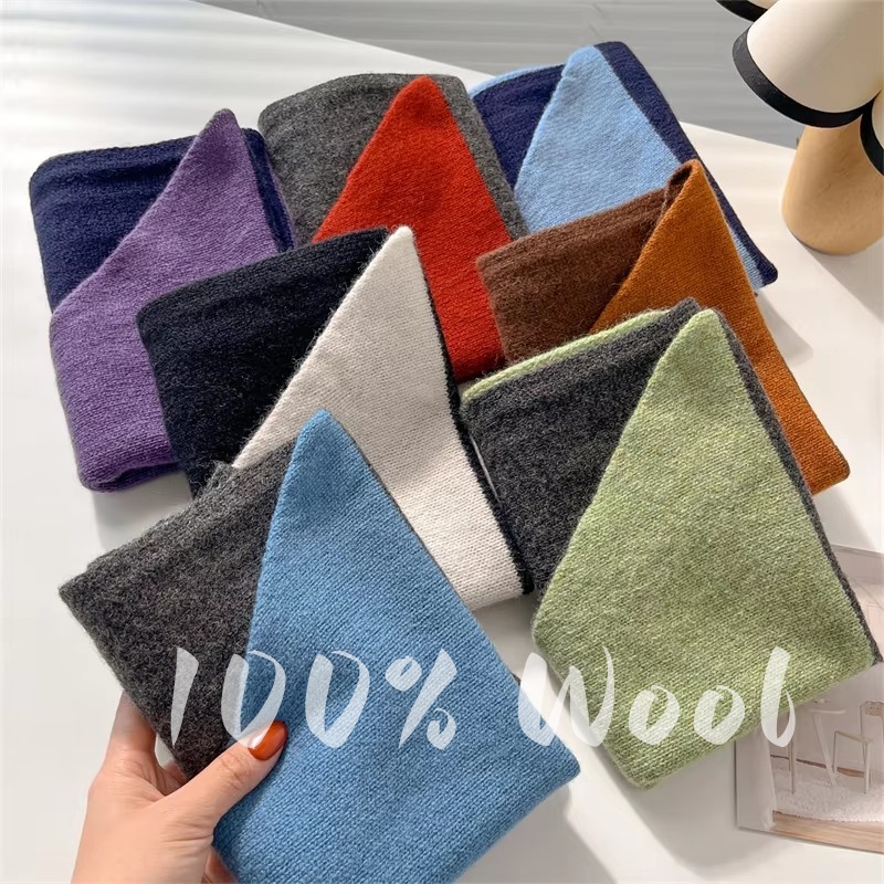 100% laine hiver écharpe pour femmes longue chaude couleur bloquant foulards Hijab solide dame châle enveloppement femme Pashmina Bandana foulard