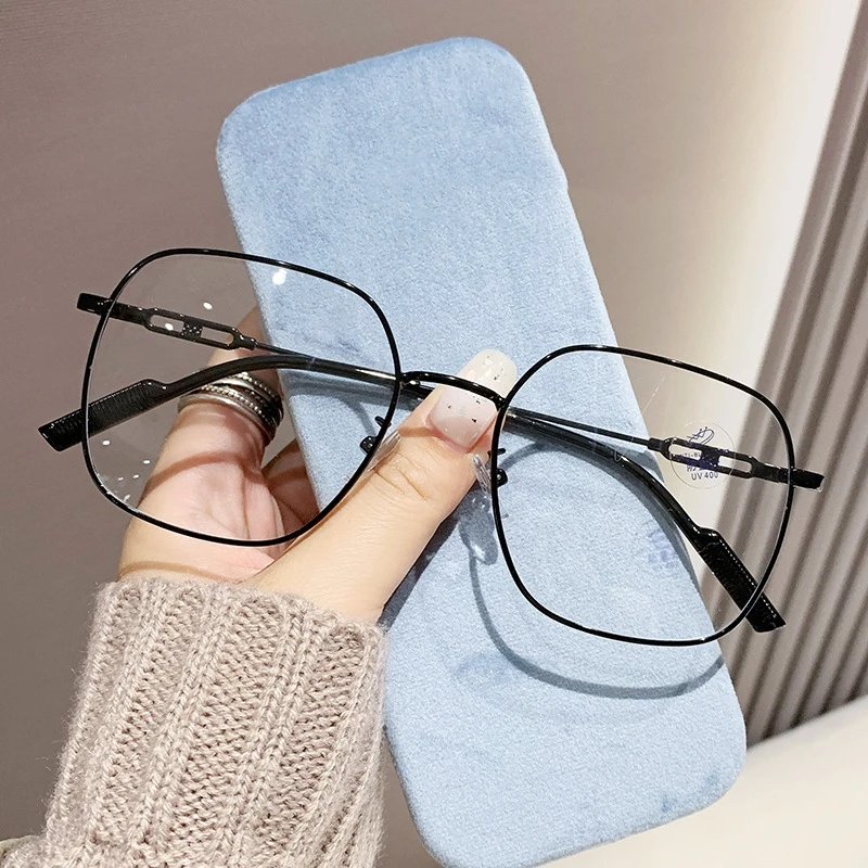 Lunettes de myopie en métal pour femmes et hommes, anti-lumière bleue, ultralégères, lunettes de vue de près, lunettes de délinquants optiques, dioptrie, mode
