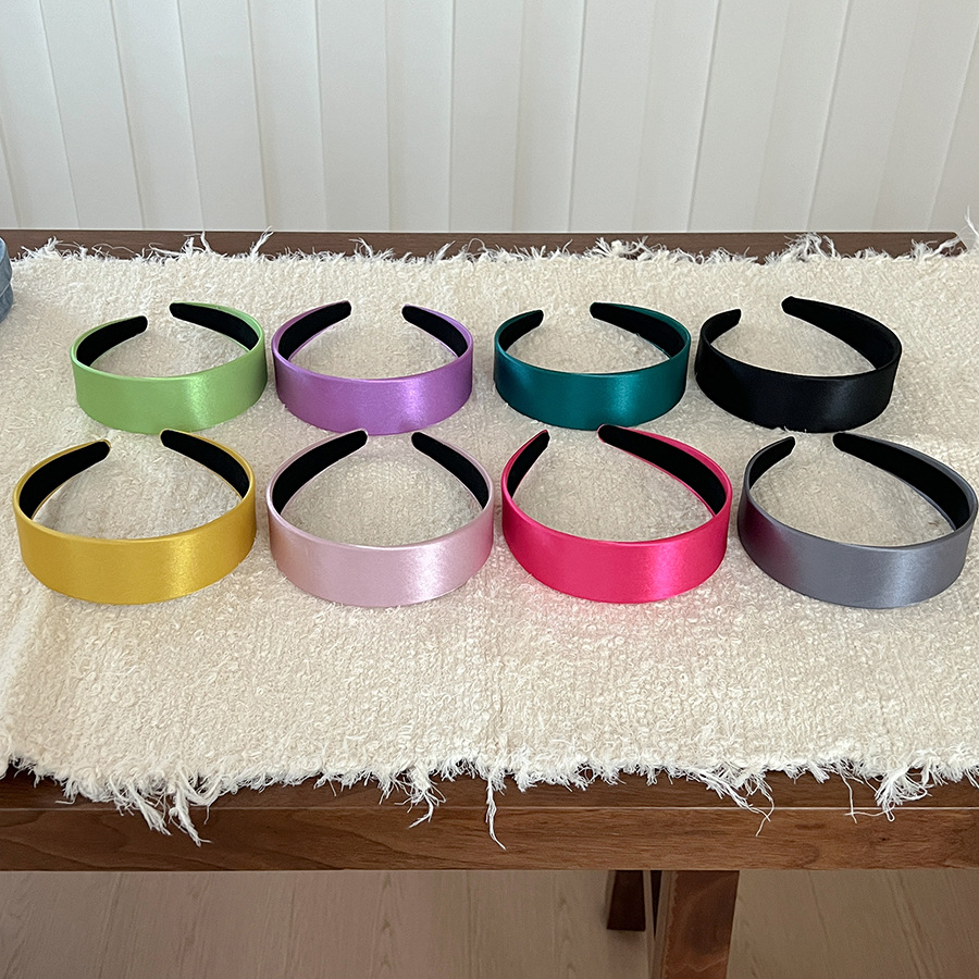 Mode large Satin soie bandeaux femmes brillant couleur unie bandeaux de haute qualité doux chapeaux anti-dérapant cheveux cerceaux chapeaux
