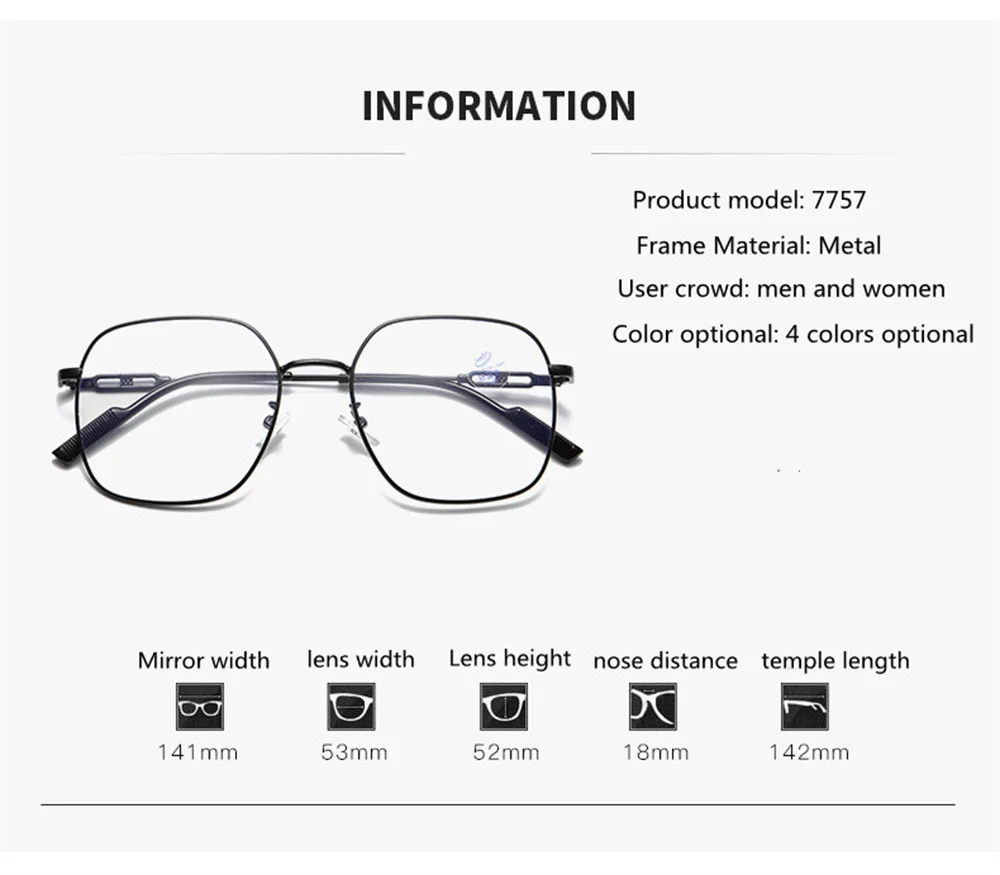 Lunettes de myopie en métal pour femmes et hommes, anti-lumière bleue, ultralégères, lunettes de vue de près, lunettes de délinquants optiques, dioptrie, mode