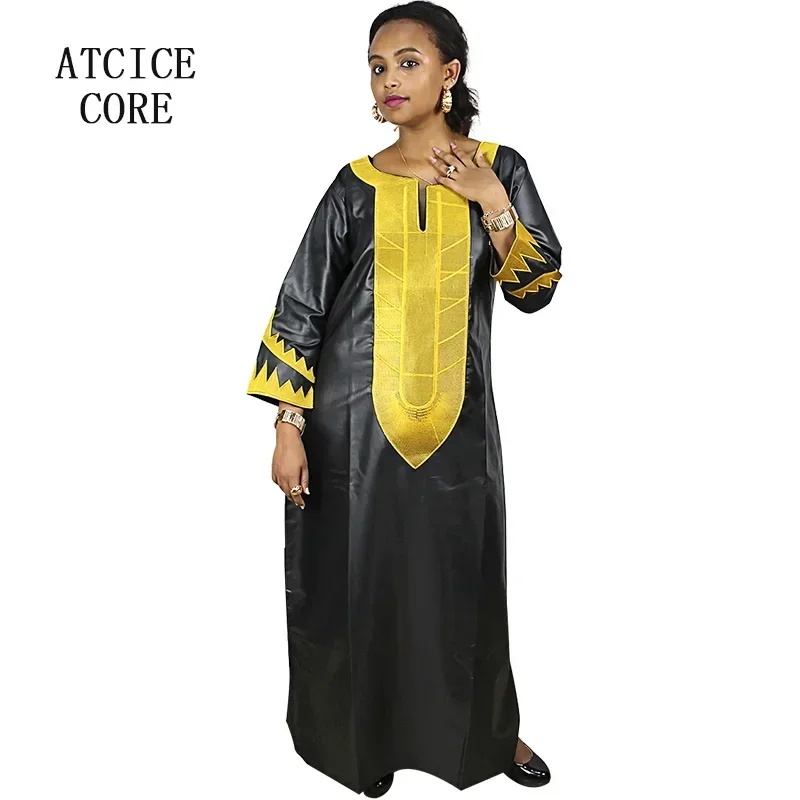 Robes africaines pour femme, matériau doux, Design brodé, robe longue sans écharpe