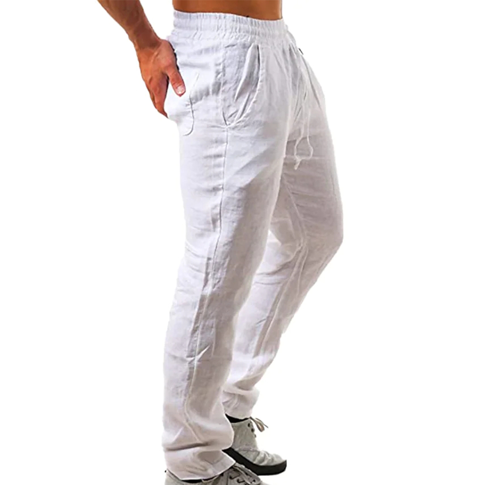Pantalon d'été coréen en coton pour hommes, nouveau, respirant, couleur unie, confortable, Fitness, Yoga, Jogging, survêtement, Streetwear