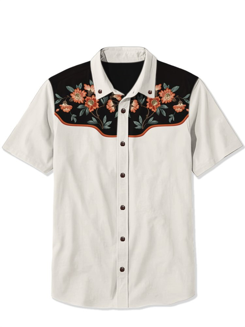 Chemise rétro à manches courtes pour hommes, chemise ethnique avec impression 3D d'animaux et de chats, vêtements décontractés Y2k pour hommes, chemise hawaïenne
