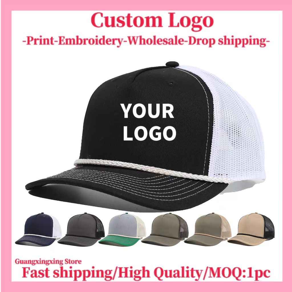 Chapeau brodé personnalisé pour hommes et femmes, casquette en filet, chapeau de baseball, design, impression d'images, logo personnalisé, vente en gros