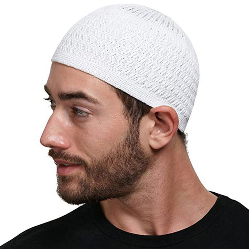 Chapeau de prière musulman tricoté pour homme, unisexe, respirant, sans bord, élastique, pour le Ramadan islamique, chapeau juif, bonnets pour homme