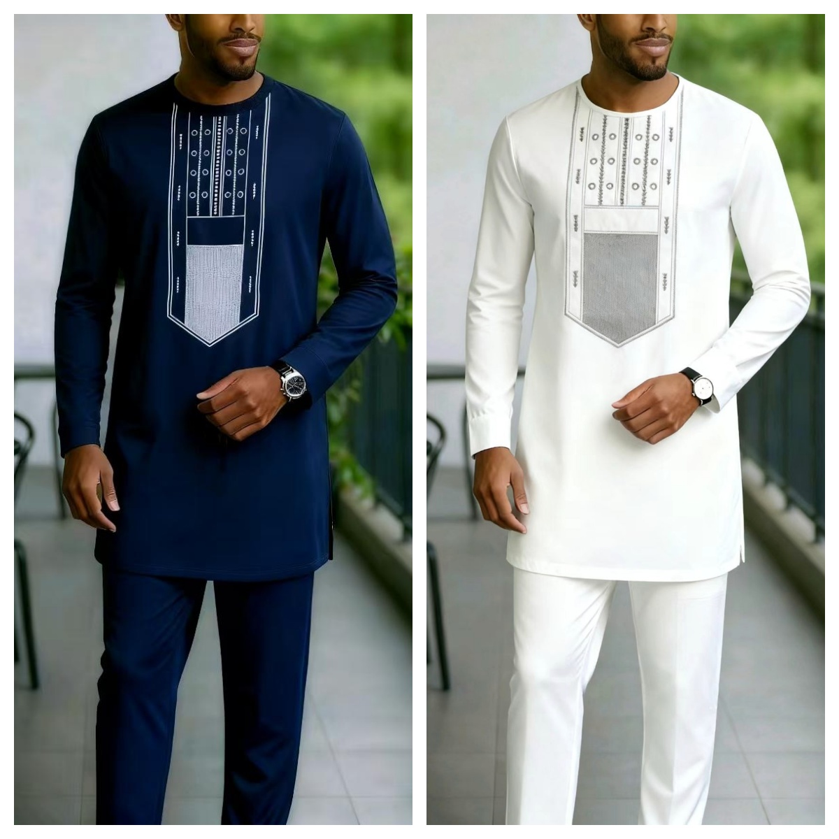 2025 nouveau costume élégant pour hommes Style africain caftan broderie décontracté 2 pièces costume mariage festif vêtements pour hommes traditionnels