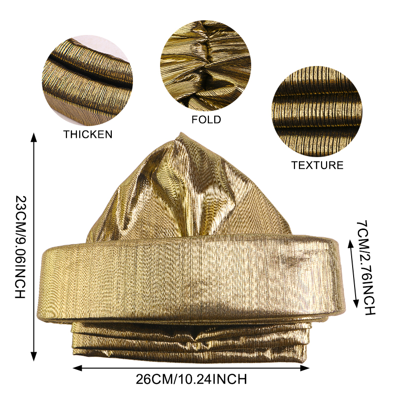 Nouveau turban africain, foulard africain multi-couches en éponge, chapeau foulard plissé brillant, couvre-chef tendance