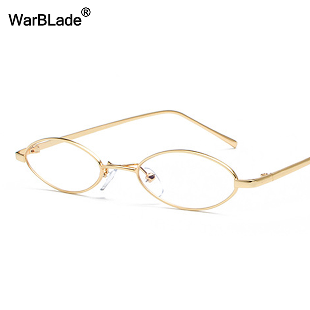 WarBlade-Petite monture de lunettes ovales rétro pour hommes et femmes, monture en métal doré, lentille transparente, lunettes optiques, unisexe, 2022