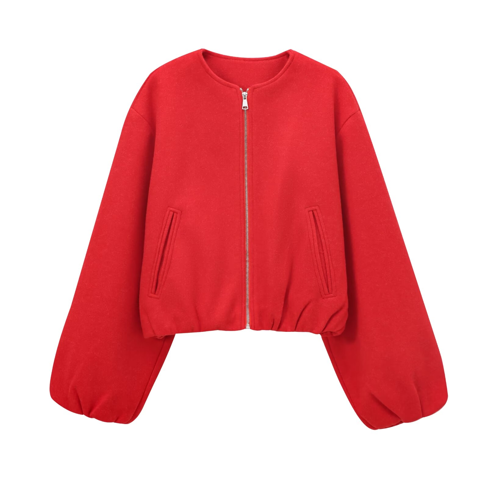 MUJER rouge fermeture éclair Bomber vestes pour femmes doux recadrée vestes femme 2025 à manches longues femme veste de sport nouveau dans les vêtements d'extérieur