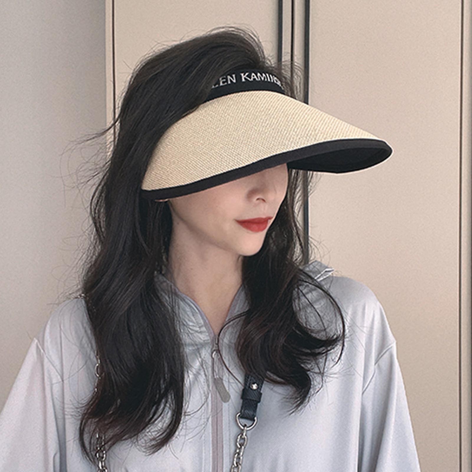Chapeau pare-soleil à large bord pour femme, pare-soleil de voyage, de plage, décontracté, respirant, décor d'été
