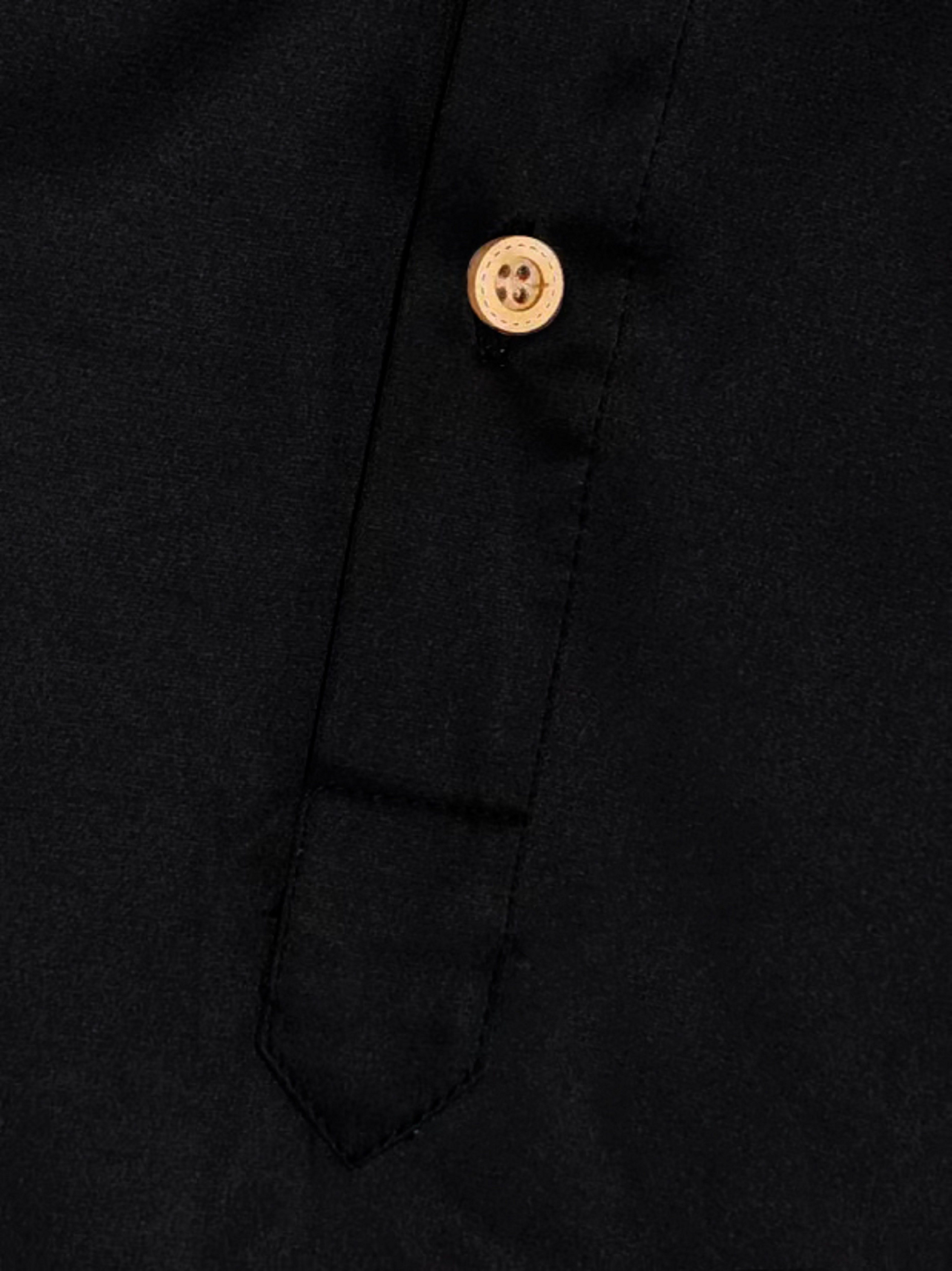 Robe musulmane noire à col montant pour hommes, mi-longue, personnalité décontractée, mode, chemise de couleur unie, vêtements traditionnels pour hommes