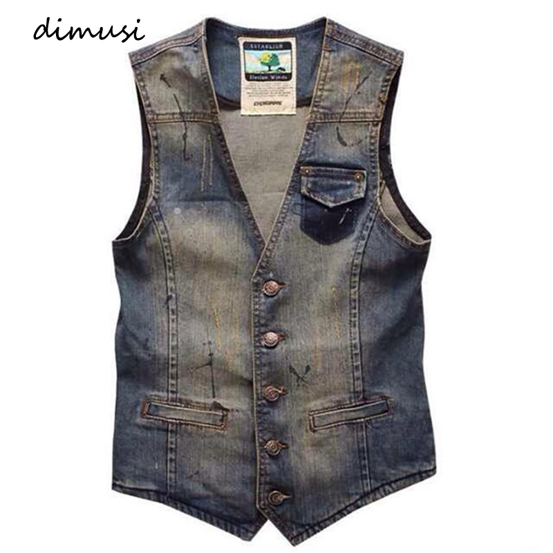 Hommes Denim gilet marque jean hommes Cowboy Vintage décontracté sans manches veste trous personnalisé Cardigan hommes pardessus vêtements