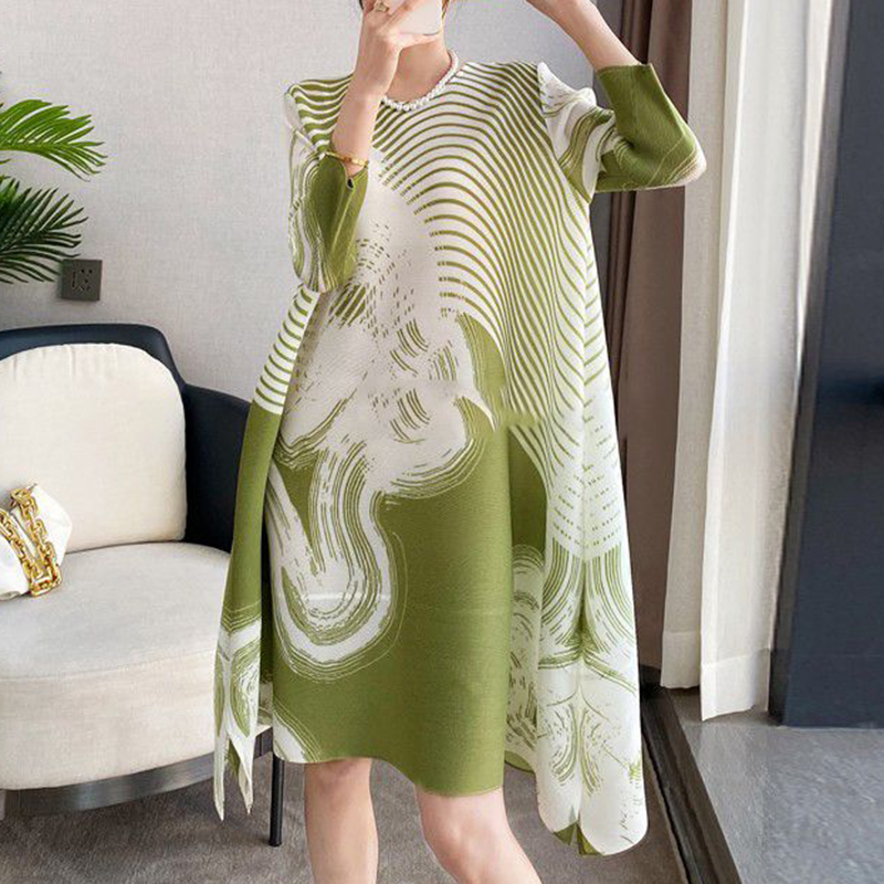 Robe Longue Plissée Imprimée pour Femme, Tenue de Soirée de Luxe, Formelle, Évangélique