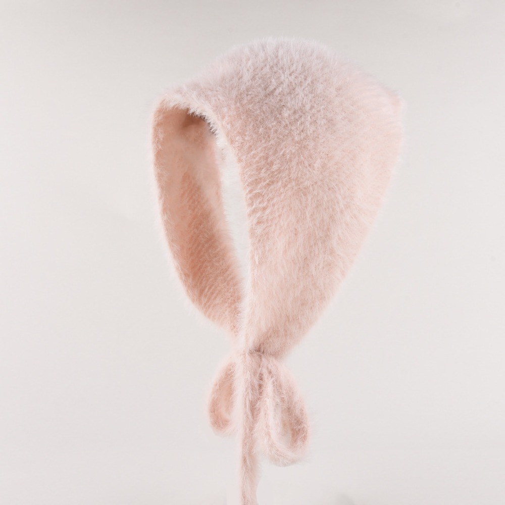 Écharpe de sauna de style français pour femme, écharpe triangulaire en fil de peluche, chapeau de bande de sauna chaud, mignon, automne et hiver