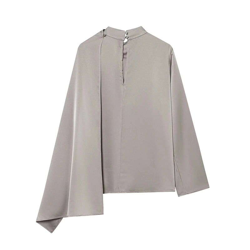 YENKYE nouveau 2026 femmes châle conception Satin Blouse à manches longues printemps haute rue hauts élégants
