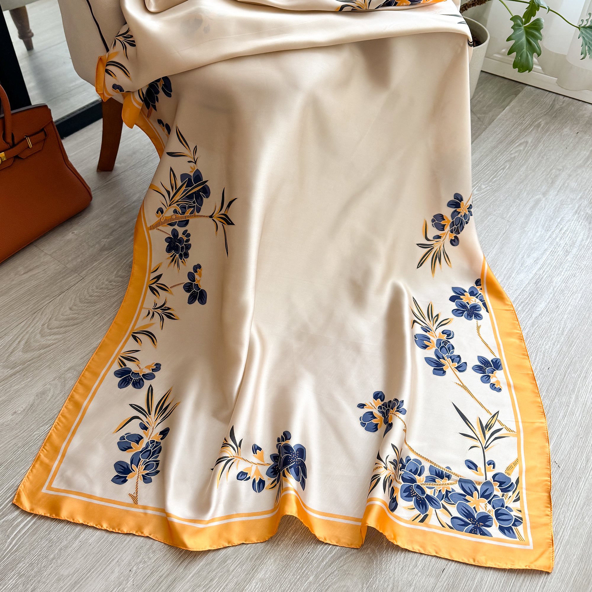Écharpe en soie classique 180x90cm pour femme, grand format, imprimé tendance, châle de bureau, hijab, écharpe de plage, bandana, foulard, paréo