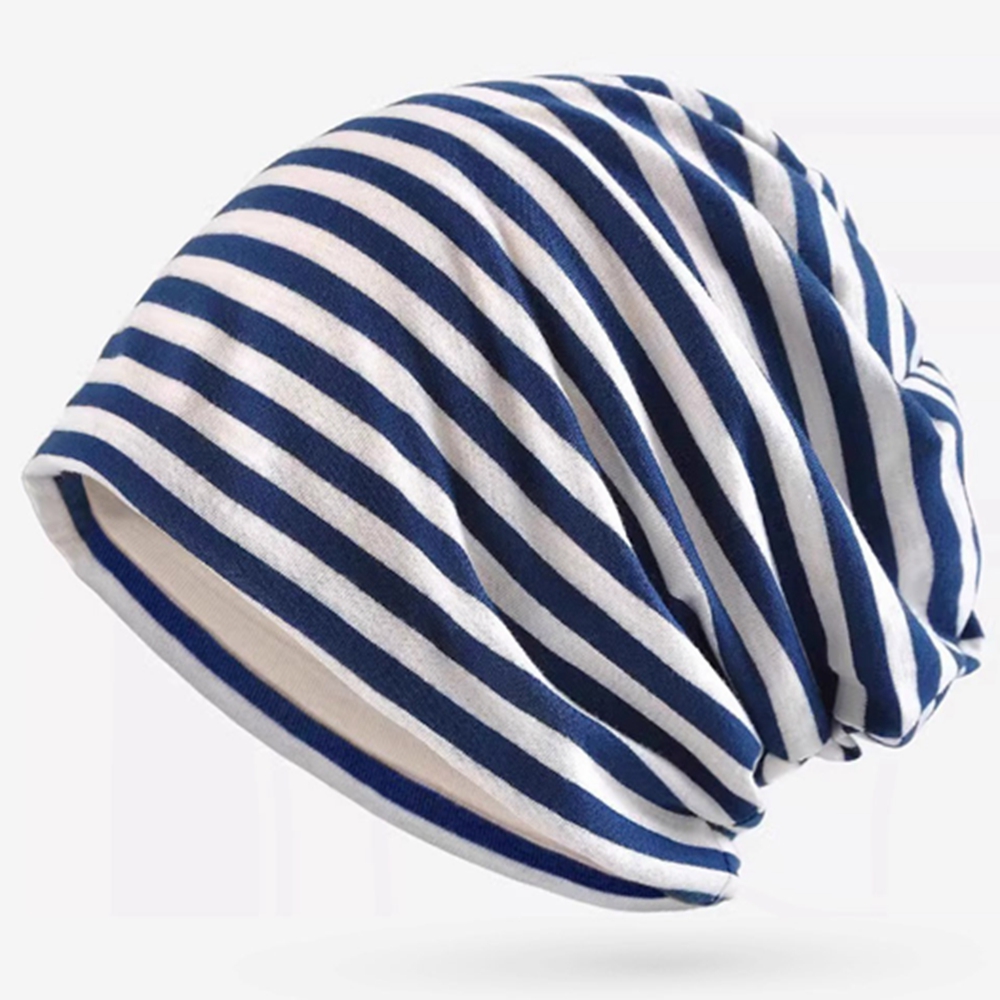 Dames été rayé tricot Bonnet chapeau printemps Slouchy Style Skullies casquette femmes mince Bonnet automne hommes Benie Hiphop Pile chapeau
