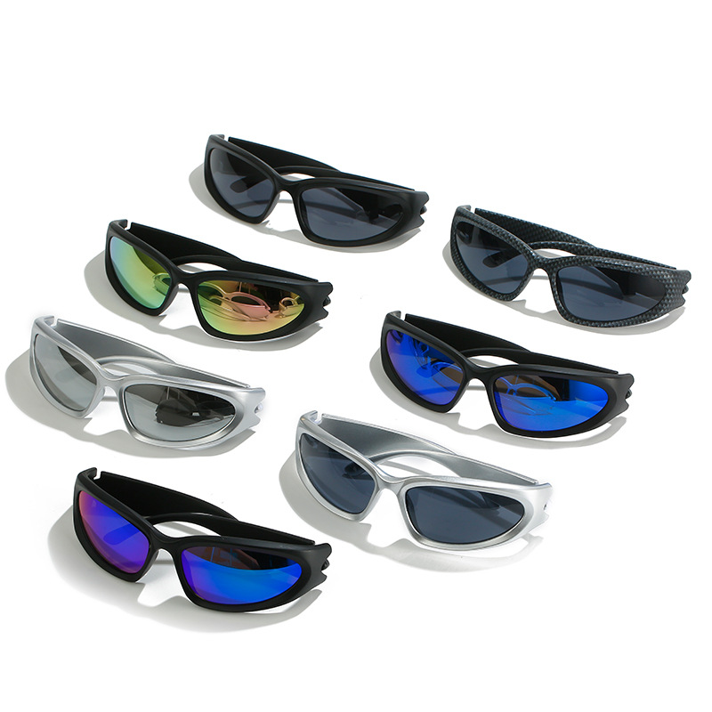 Lunettes à monture narpour hommes et femmes, lunettes multicolores gothiques, lunettes de cyclisme, sports de plein air, mode rétro Y2K, punk, hip hop, UV400, nouveau, 2023