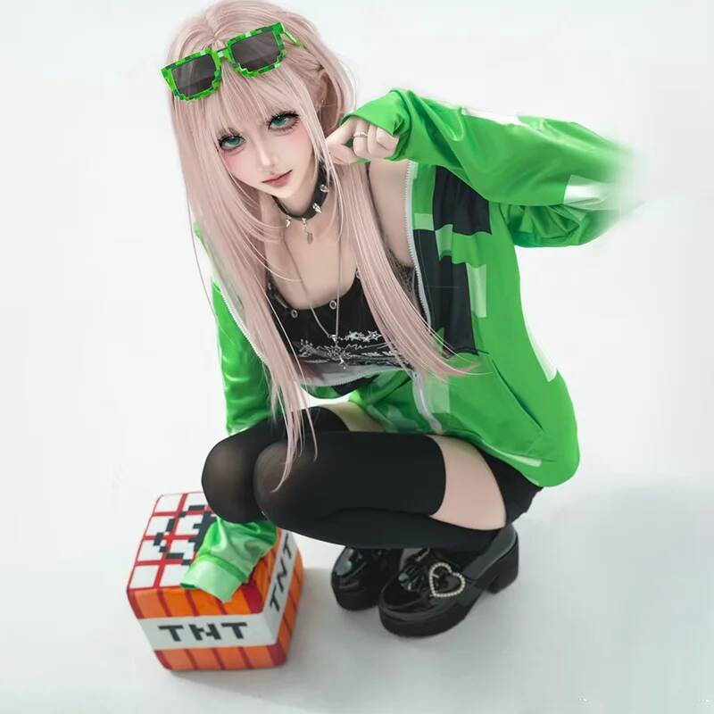 Costume de cosplay de jeu, manteau vert, vêtements mignons pour femmes, tenues quotidiennes, vêtements de vacances, manteaux d'Halloween, déguisement de fête de carnaval