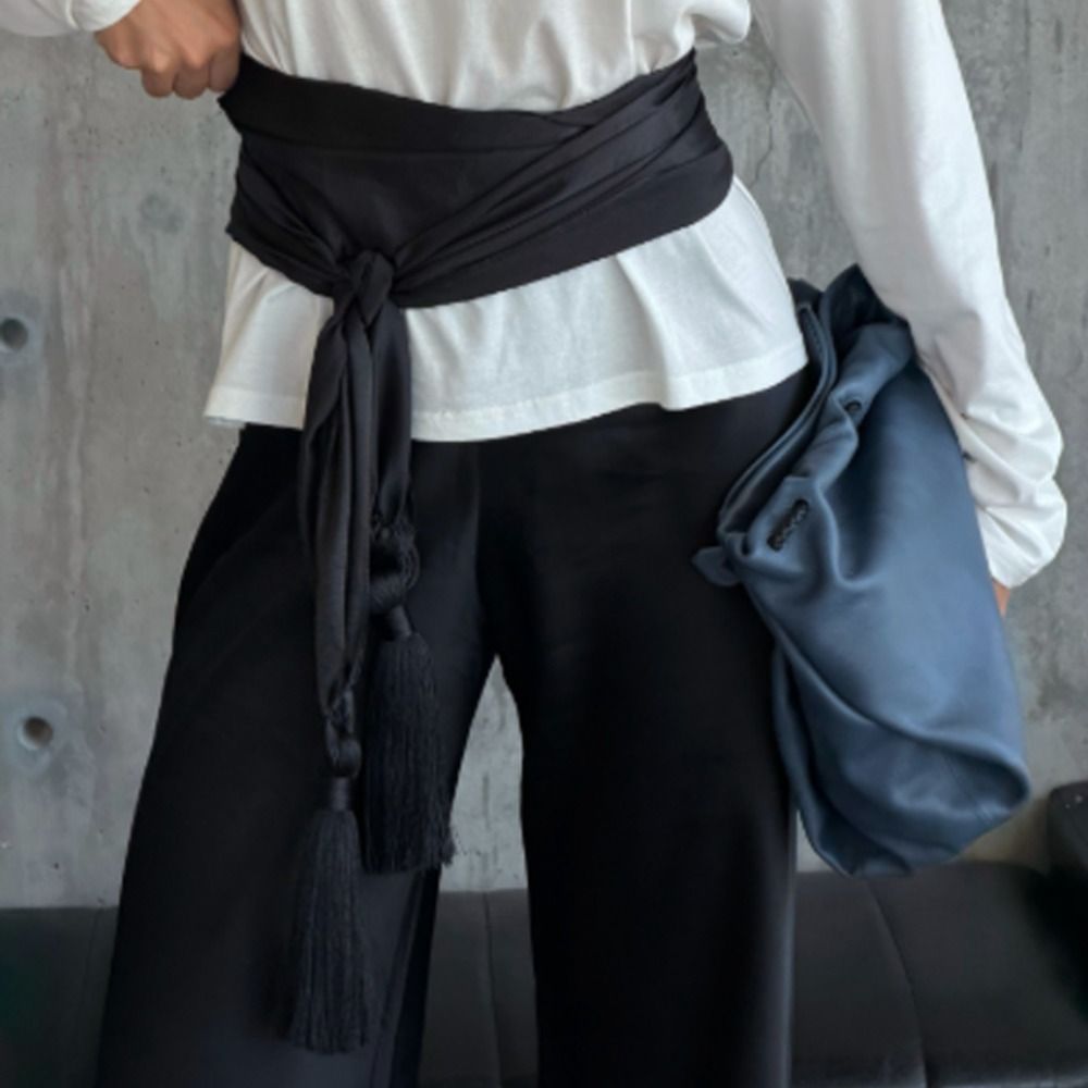 Nouvelle écharpe à franges, châle doux et respirant, accessoire streetwear Y2K pour femme, écharpe de taille, décoration pour jeans