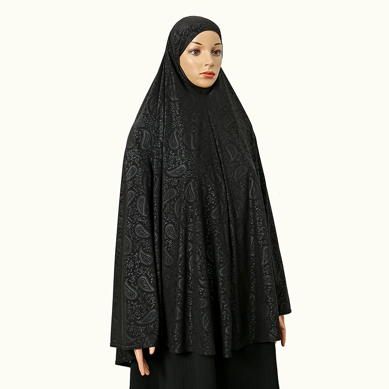 Femmes Paisley Hijab Long châle couleur unie Abaya couverture complète musulman noir Turban bandeau cajou imprimé Foulard robe