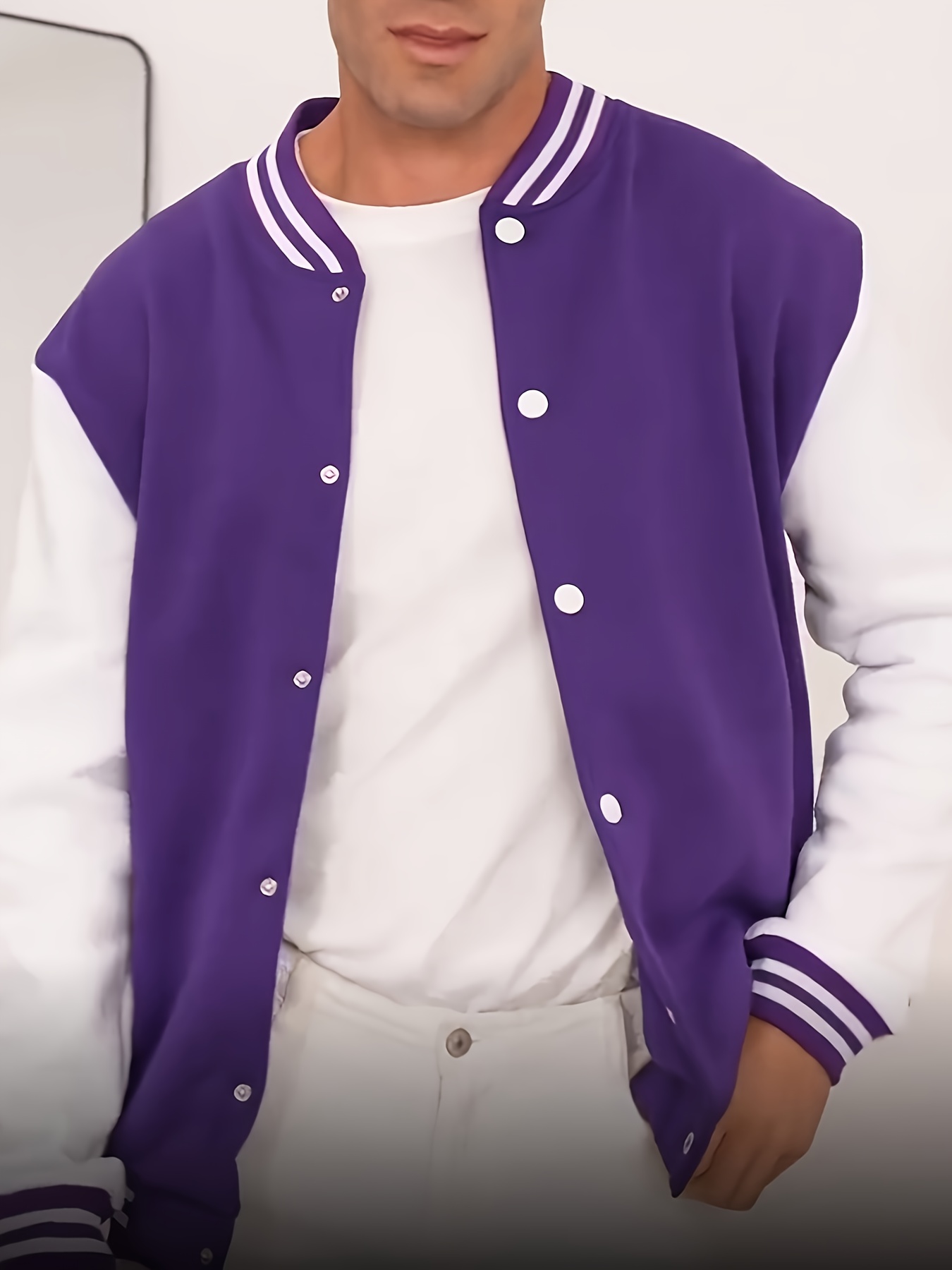 Veste de style collégial pour hommes, décontractée, mode printemps et automne, veste de baseball à boutons, manteau polyvalent