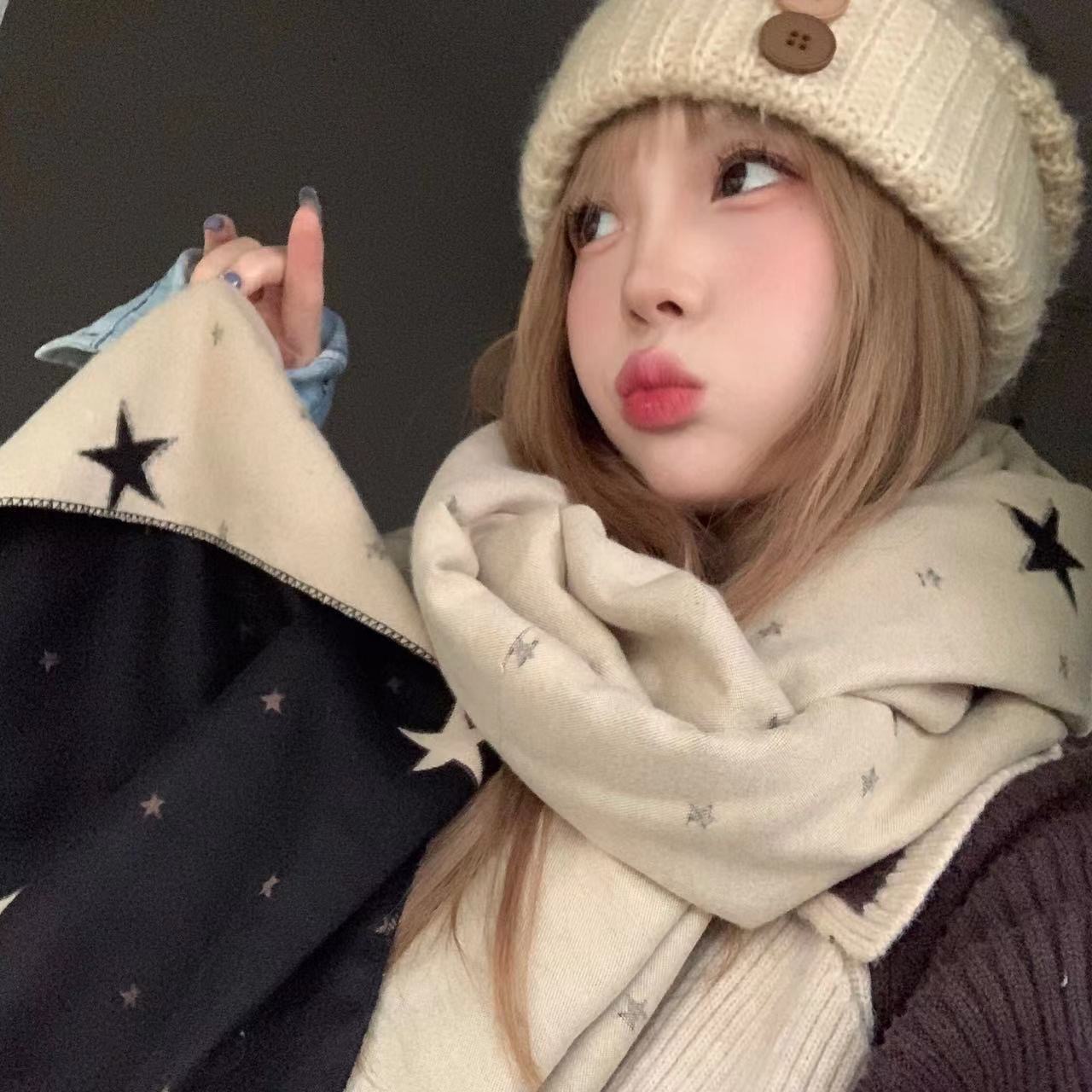 Écharpe punk gothique unisexe, foulard de la présidence Y2k, Streetwear pour femmes, glands Grunge, Hip Hop, Harajuku, impression d'étoiles, automne, nouveau, 2025