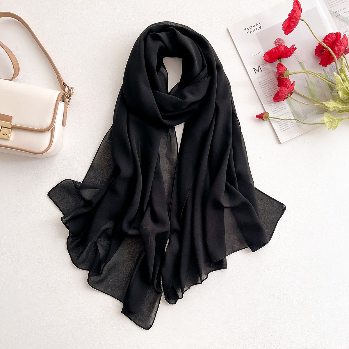 2025 nouveau élégant modeste femmes bulle en mousseline de soie couleur unie musulman foulard dames châle et enveloppement femme Foulard Hijab étoles