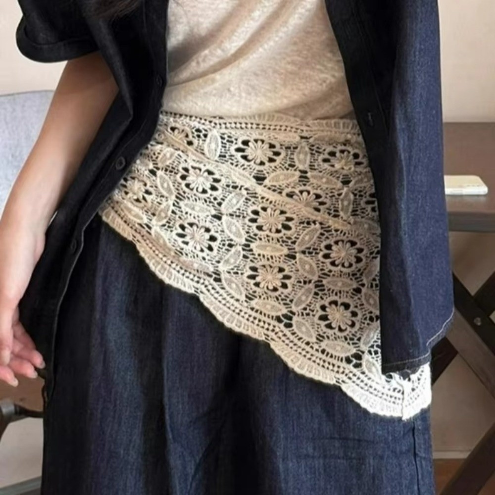Foulard tricoté ajouré beige tendance, accessoires pour cheveux, foulard triangulaire, bandeaux pour femmes