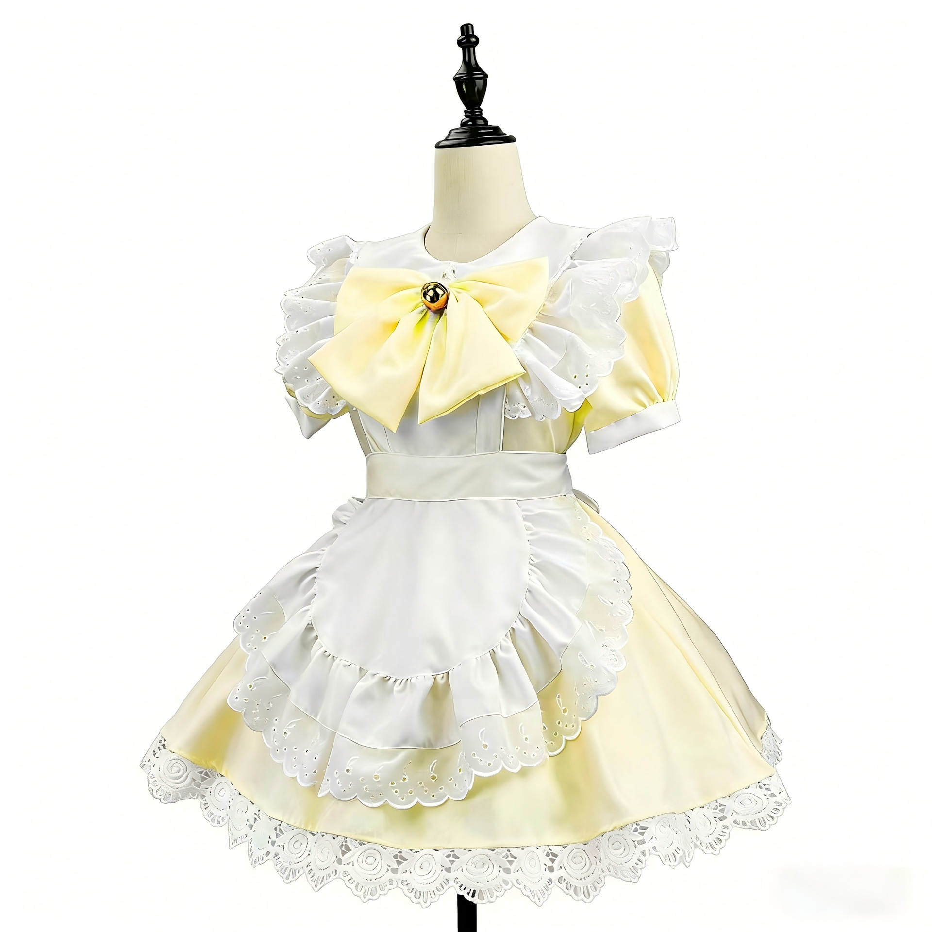 Tenue de Soubrette Lolita Anime Grande Taille pour Femme, Robe de Fête d'Halloween, Tenue Gothique Noire et Blanche pour Étudiante, Déguisement de Chat Lolita pour Femme