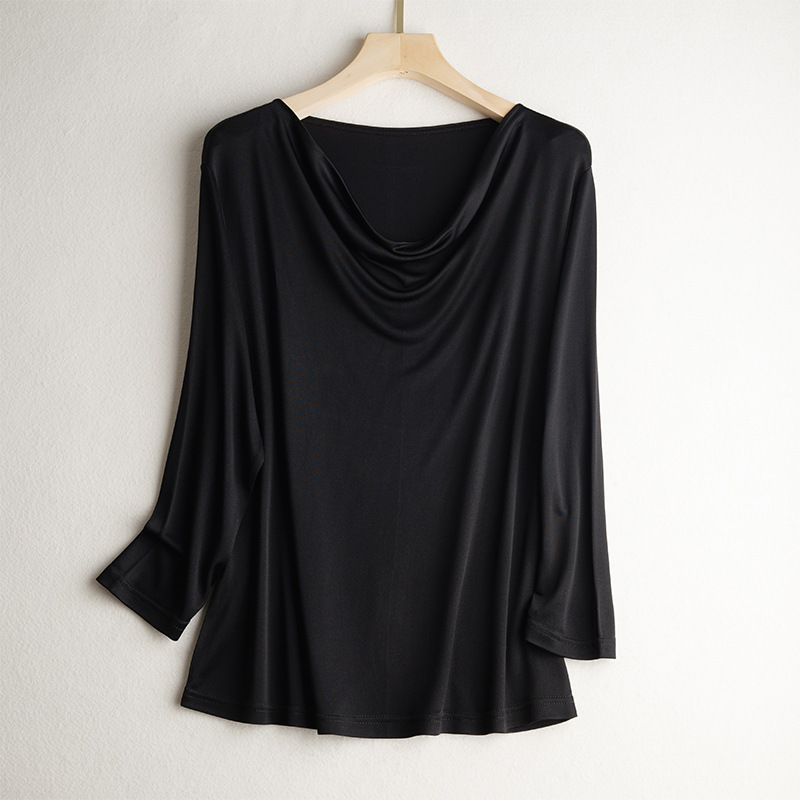 InjDesign-Chemise à manches longues et col oscillant pour document, chemise décontractée polyvalente, mûrier naturel, manches trois quarts, solide, 23%