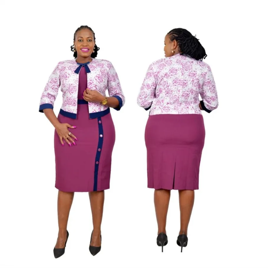 Ensemble de robes africaines personnalisées pour femmes, manteau et robe de bureau, nouvelle collection automne-hiver 2021, Bazin Riche, Afric traditionnel