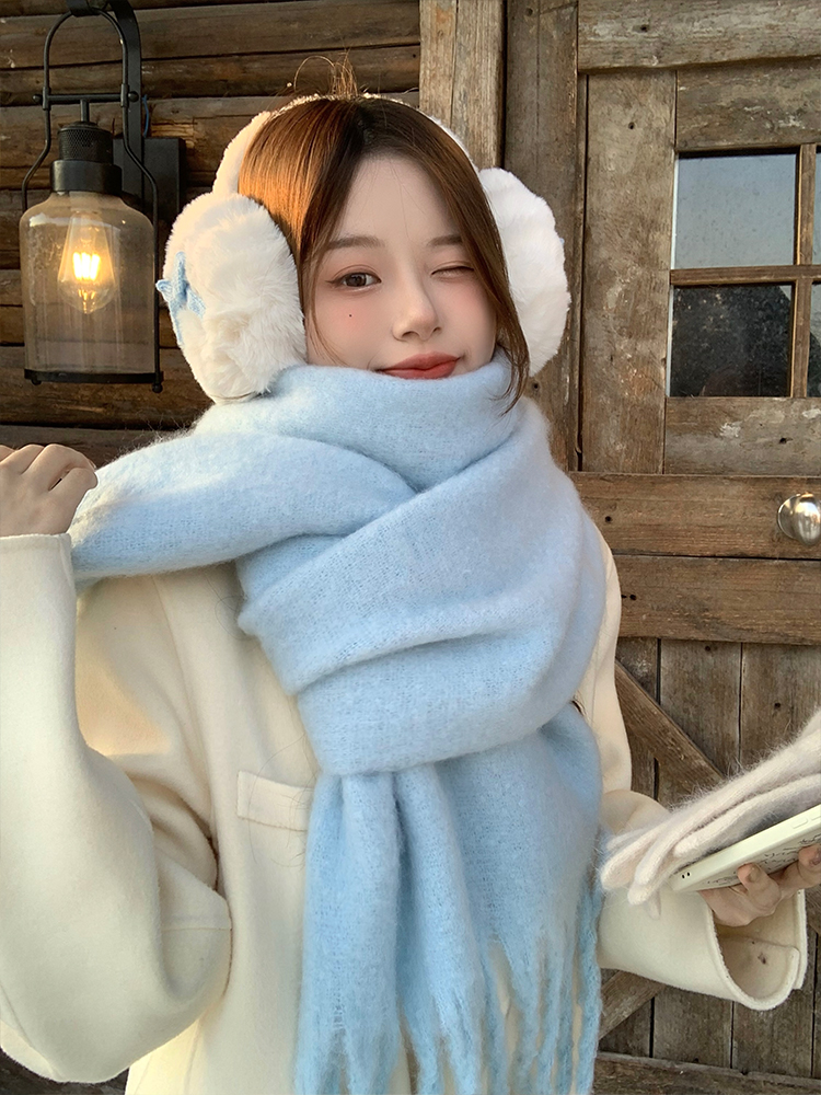 Écharpe d'hiver pour femmes cachemire chaud solide Pashmina couverture enveloppes femme épais doux Bufanda grand gland châle Long Poncho Echarpe